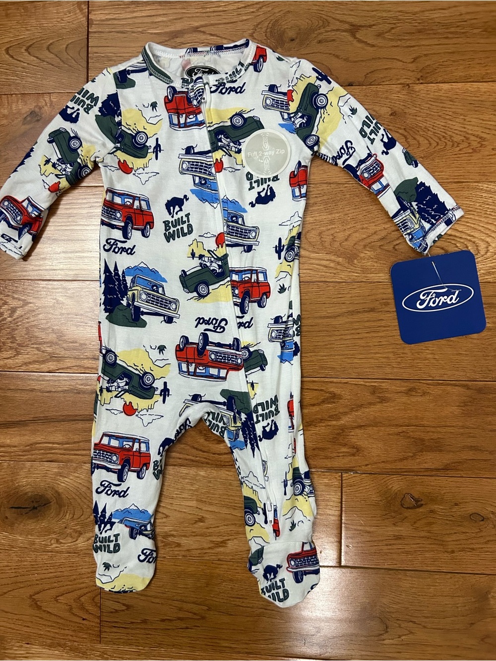 Ford Bronco Baby 0-3M Built Wild 2-Way Zip Footed Sleeper NWT